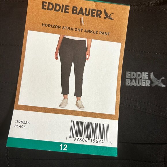 Eddie Bauer Women's Horizon Straight Ankle Pant UPF 50+ Black Size 12 - Picture 6 of 7